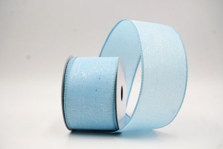 Light Blue Glitter Solid Colors Wired Ribbon_KF9891GC-12-12