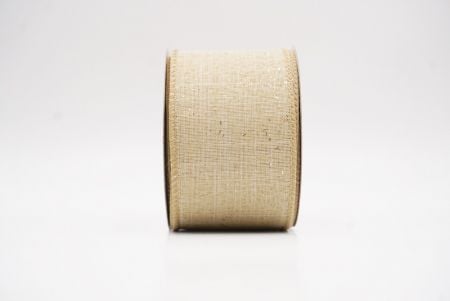 Light Brown Glitter Solid Colors Wired Ribbon_KF9891GC-13-183