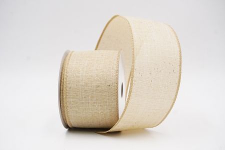 Light Brown Glitter Solid Colors Wired Ribbon_KF9891GC-13-183