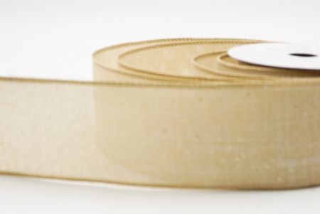 Light Brown Glitter Solid Colors Wired Ribbon_KF9891GC-13-183