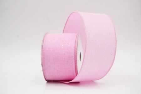 Pink Glitter Solid Colors Wired Ribbon_KF9891GC-5-5
