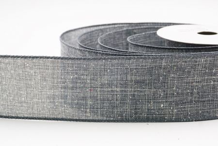 Dark Gray Glitter Solid Colors Wired Ribbon_KF9891GC-51-123
