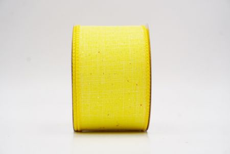 Yellow Glitter Solid Colors Wired Ribbon_KF9891GC-6-6