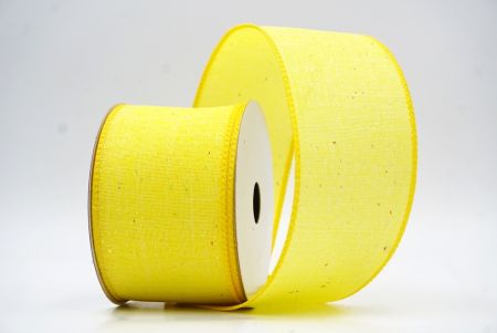 Yellow Glitter Solid Colors Wired Ribbon_KF9891GC-6-6