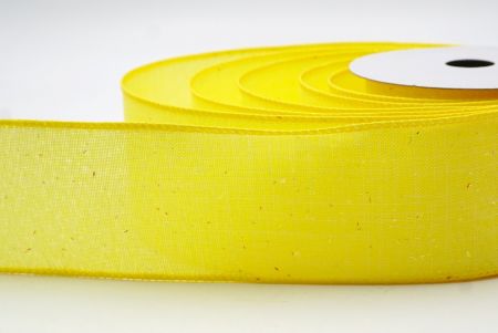 Yellow Glitter Solid Colors Wired Ribbon_KF9891GC-6-6