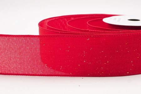 Red Glitter Solid Colors Wired Ribbon_KF9891GC-7-7
