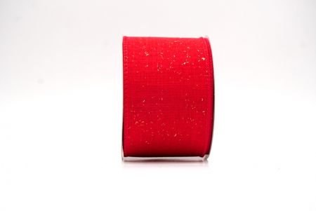 Red - Gold Glitter Solid Colors Wired Ribbon_KF9891GC-7G-7