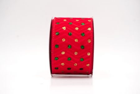 Red Glitter Solid Colors Wired Ribbon_KF9892GC-7-7