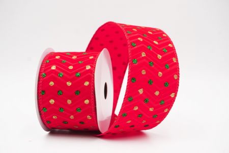 Red Glitter Solid Colors Wired Ribbon_KF9892GC-7-7