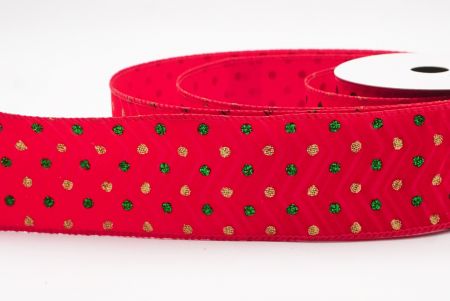 Red Glitter Solid Colors Wired Ribbon_KF9892GC-7-7