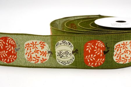 Green_Floral Vine Pumpkin Wired Ribbon_KF9897GC-3-185