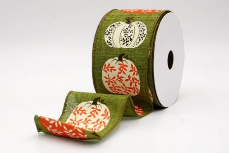 Green_Floral Vine Pumpkin Wired Ribbon_KF9897GC-3-185