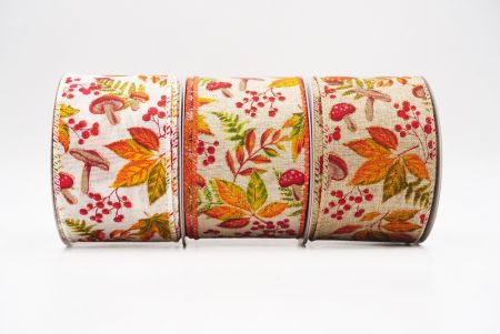 Autumn Leaves Wired Ribbon - Autumn Leaves Wired Ribbon