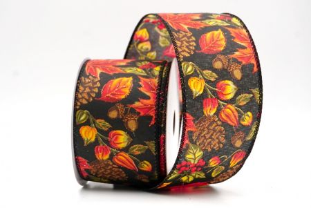 Mustaa_Kimalteleva Vaahteranlehti ja Käpy Syys Johtoraita_KF9900GC-53-53