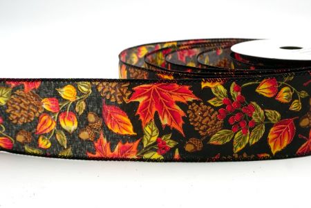 Mustaa_Kimalteleva Vaahteranlehti ja Käpy Syys Johtoraita_KF9900GC-53-53