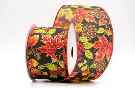 Musta/Kulta_Kimalteleva Vaahteranlehti ja Käpy Syys Johtoraita_KF9900GC-53G-220