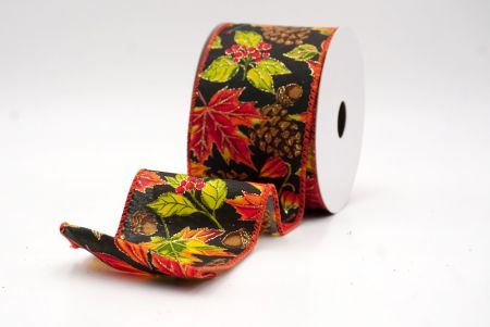 Musta/Kulta_Kimalteleva Vaahteranlehti ja Käpy Syys Johtoraita_KF9900GC-53G-220