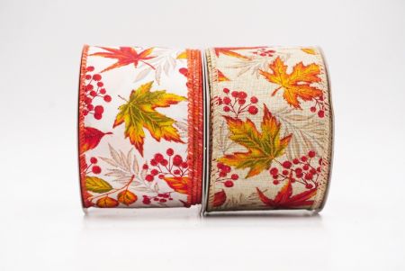 Maple Leaves Fall Wired Ribbon - Maple Leaves Fall Wired Ribbon