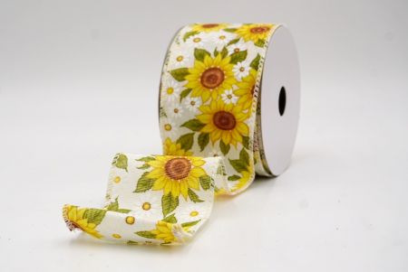 Cinta de alambre de girasol crema y margarita_KF9905GC-2-2