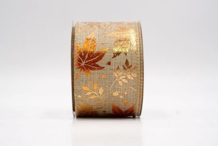 شريط سلكي كاكي بأوراق القيقب الذهبية_KF9910GC-13-183