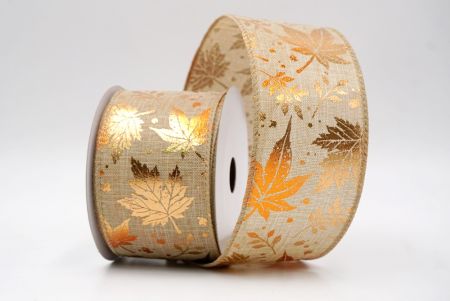 شريط سلكي كاكي بأوراق القيقب الذهبية_KF9910GC-13-183