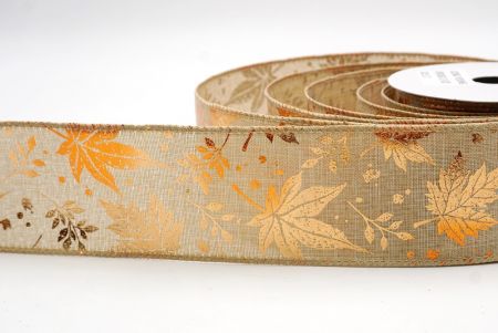 شريط سلكي كاكي بأوراق القيقب الذهبية_KF9910GC-13-183