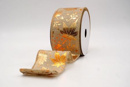 شريط سلكي كاكي بأوراق القيقب الذهبية_KF9910GC-13-183