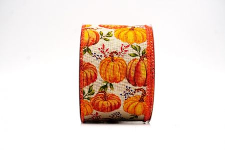 Light Brown Pumpkin Harvest Wired Ribbon_KF9913GC-13-220