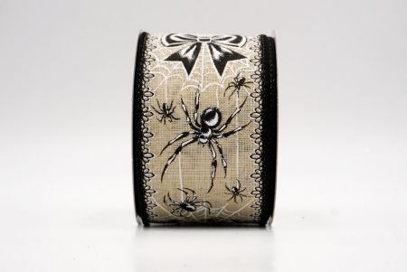 खाकी_हैलोवीन ग्लिटर मकड़ी और जाल वायर्ड रिबन_KF9914GC-13-53