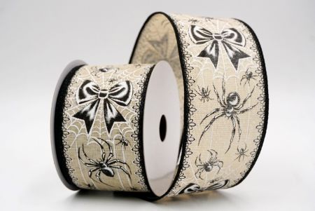 खाकी_हैलोवीन ग्लिटर मकड़ी और जाल वायर्ड रिबन_KF9914GC-13-53