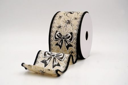 खाकी_हैलोवीन ग्लिटर मकड़ी और जाल वायर्ड रिबन_KF9914GC-13-53