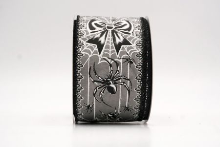 ग्रे_हैलोवीन ग्लिटर मकड़ी और जाल वायर्ड रिबन_KF9915GC-50-53