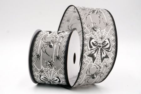 ग्रे_हैलोवीन ग्लिटर मकड़ी और जाल वायर्ड रिबन_KF9915GC-50-53