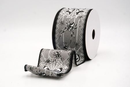 ग्रे_हैलोवीन ग्लिटर मकड़ी और जाल वायर्ड रिबन_KF9915GC-50-53