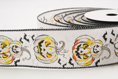 Fehér - Fekete Jack-O’-Lantern Halloween Drót Szalag_KF9918GC-1-53