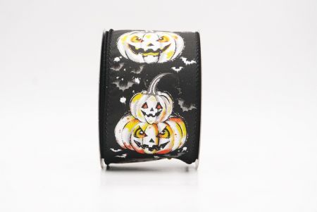 Fekete Jack-O’-Lantern Halloween drótos szalag_KF9918GC-53-53