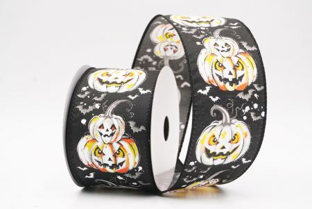 Fekete Jack-O’-Lantern Halloween drótos szalag_KF9918GC-53-53