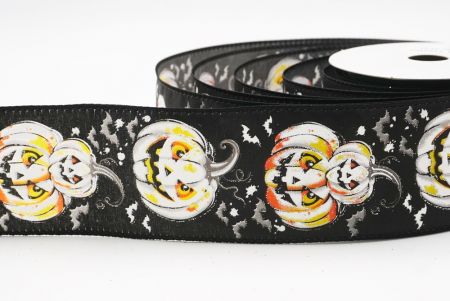 Fekete Jack-O’-Lantern Halloween drótos szalag_KF9918GC-53-53