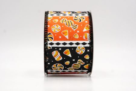 Чорний/Помаранчевий_Хелловінська змішана цукерка та стрічка з діамантовою смужкою_KF9919GC-42-53