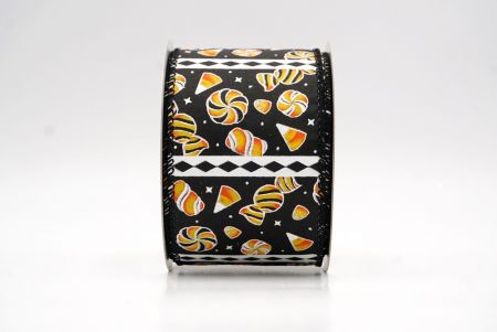 Чорний_Хелловінська змішана цукерка та стрічка з діамантовою смужкою_KF9919GC-53-53