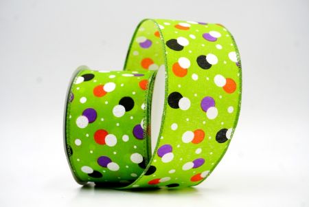 Neon Zöld Hátborzongató Halloween Pöttyös Drótos Szalag_KF9920GC-15-42