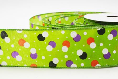 Neon Zöld Hátborzongató Halloween Pöttyös Drótos Szalag_KF9920GC-15-42