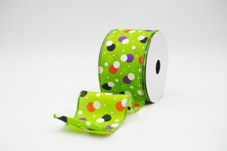 Neon Zöld Hátborzongató Halloween Pöttyös Drótos Szalag_KF9920GC-15-42