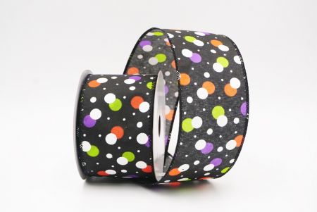 Fekete Hátborzongató Halloween Pöttyös Drótos Szalag_KF9920GC-53-53