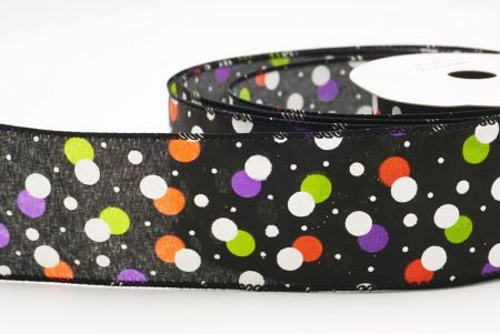 Fekete Hátborzongató Halloween Pöttyös Drótos Szalag_KF9920GC-53-53