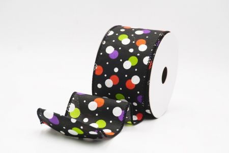 Fekete Hátborzongató Halloween Pöttyös Drótos Szalag_KF9920GC-53-53