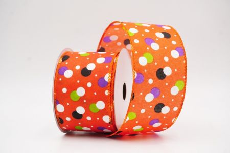 Narancs Hátborzongató Halloween Pöttyös Drótos Szalag_KF9920GC-54-54