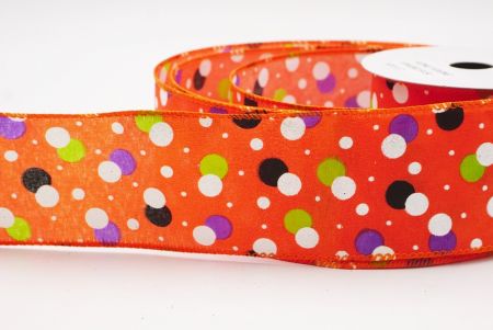 Narancs Hátborzongató Halloween Pöttyös Drótos Szalag_KF9920GC-54-54