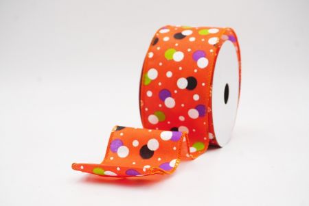 Narancs Hátborzongató Halloween Pöttyös Drótos Szalag_KF9920GC-54-54