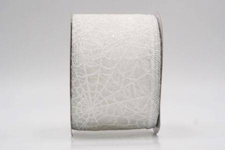 Fehér áttetsző_csillogó fehér pókháló mintás drót szalag_KF9921GC-1-1